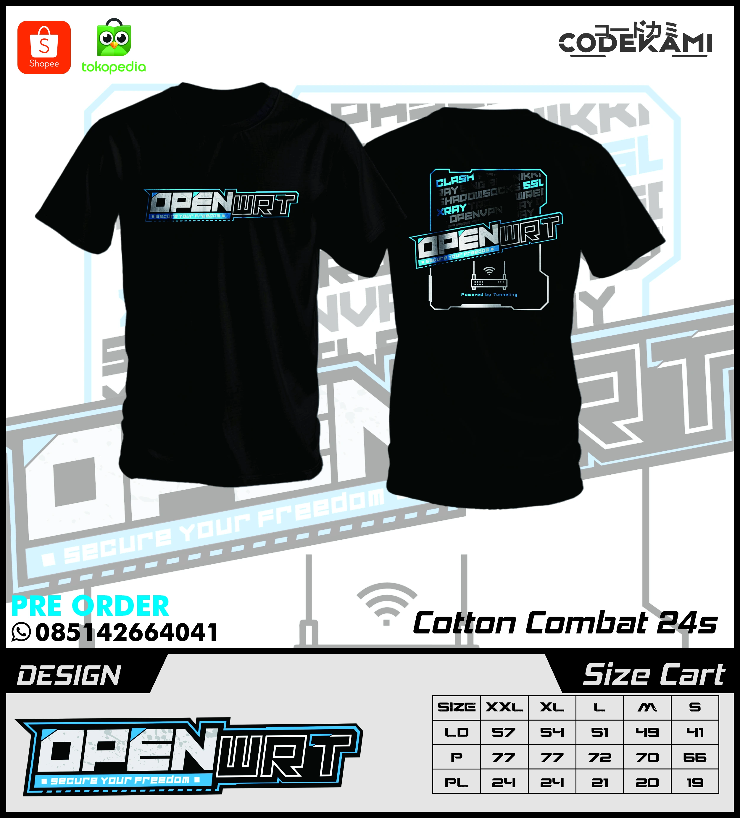 Kaos Hitam Premium